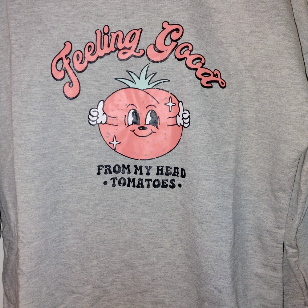 Gray Graphic Sweatshirt MED PTP 22"